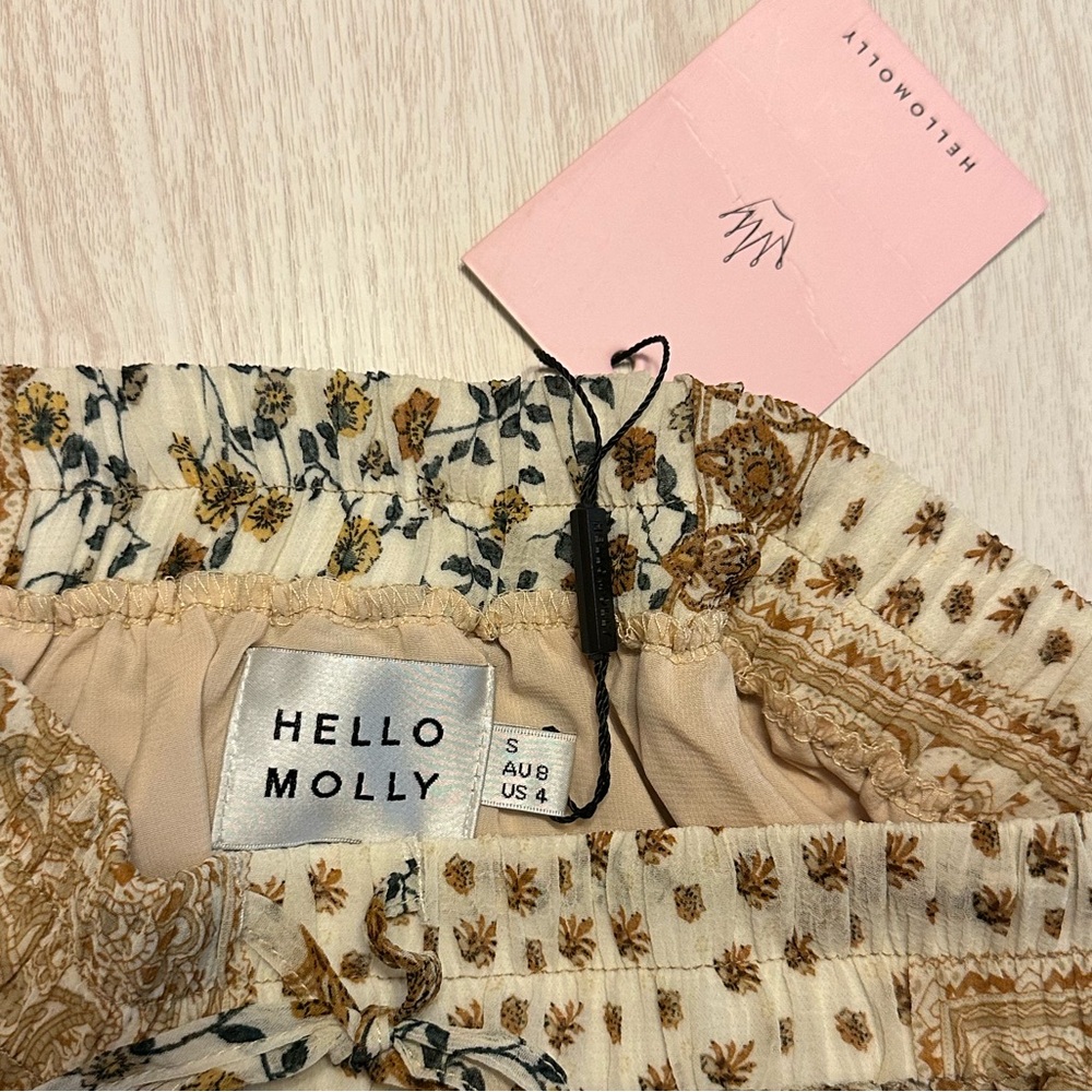 Hello Molly Tan Paisley Skirt NWT - Picture 7 of 8
